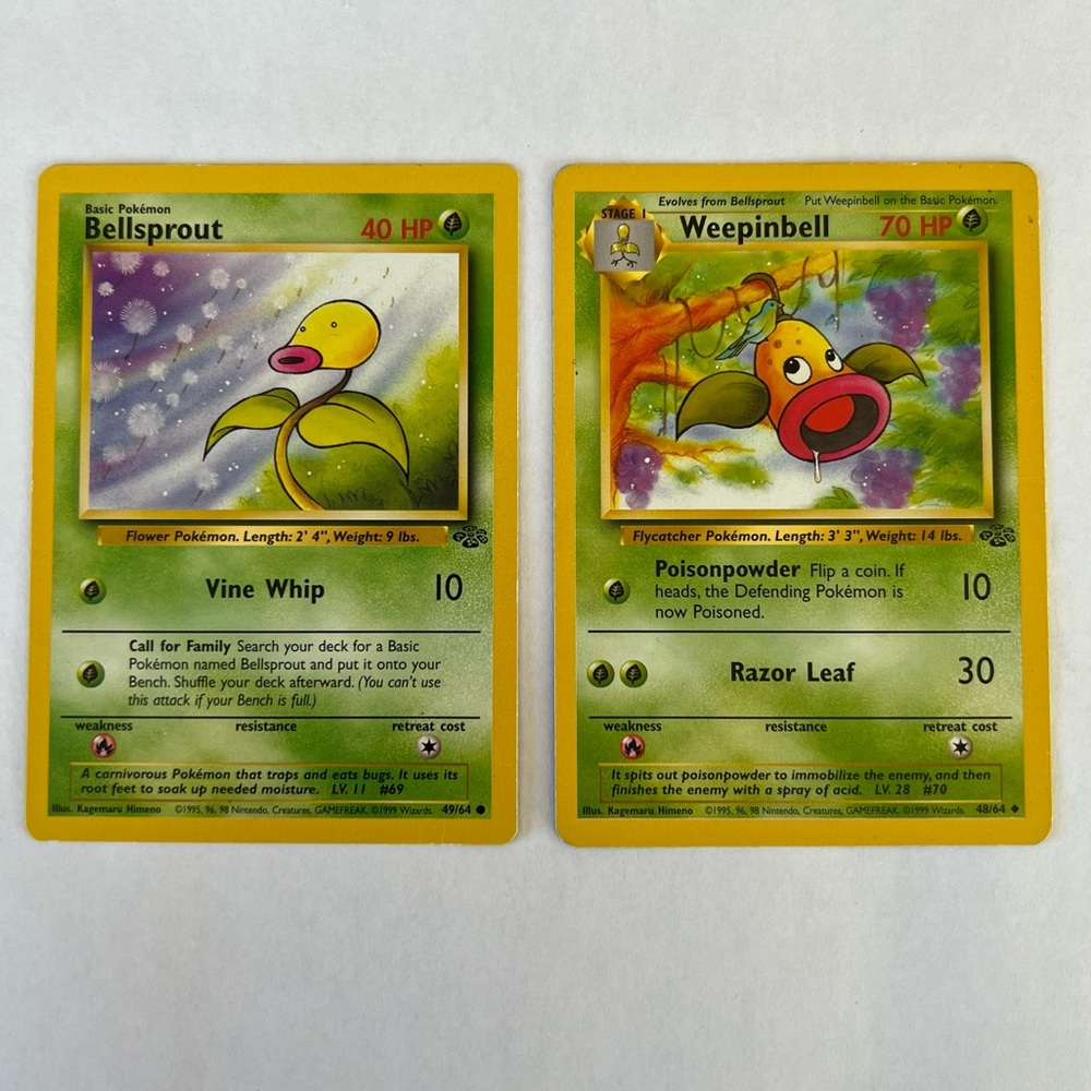 Vintage Pokemon Bellsprout & Weepinbell Jungle Set Playing Card